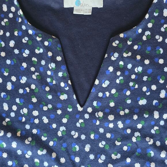 Boden Women's Emory Jersey Dress Blue Green Floral, Size 14R - Picture 5 of 7